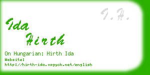 ida hirth business card